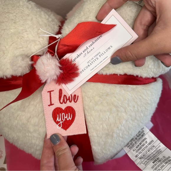 Cupcakes and Cashmere Set of 3 Heart Pillows - Picture 7 of 7